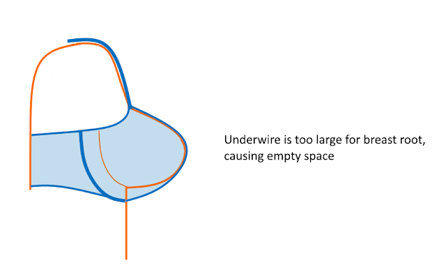 Wire too large poor bra fit