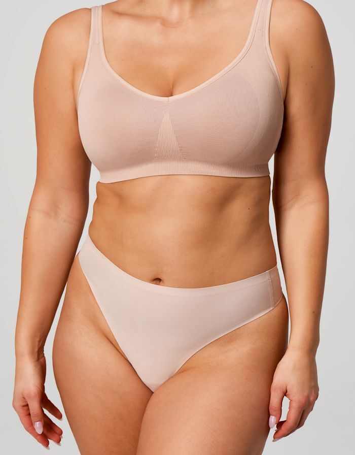 Sculpt Seamless Non Wired Bra in Beige by Bravado